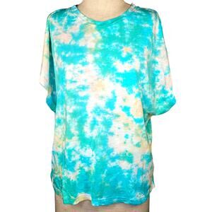 Sen Tie Dye Cap Sleeves Scoop Neck T-shirt Size Small